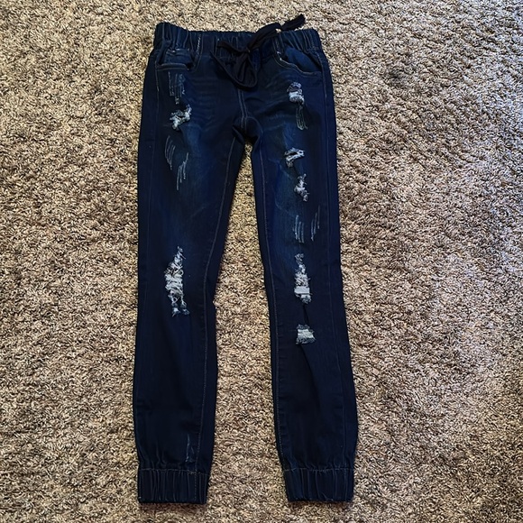 GOGO STAR Big Girls Casual Destructed Elastic Waistband Joggers Size 10 - Picture 3 of 4